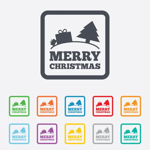 Merry christmas gift teken pictogram. huidige symbool. — Stockvector