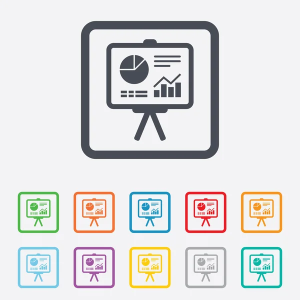 Icono de la muestra de la cartelera. Diagrama símbolo — Archivo Imágenes Vectoriales