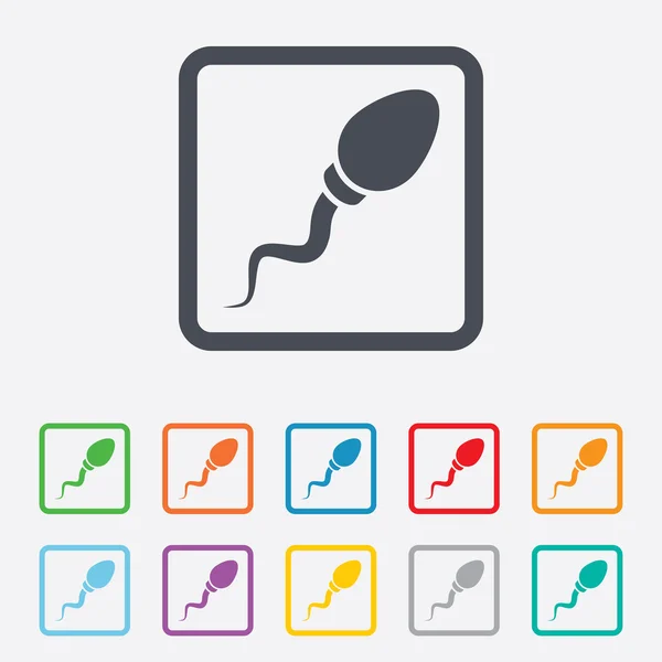 Sperm sign icon. Fertilization symbol. — Stock Vector