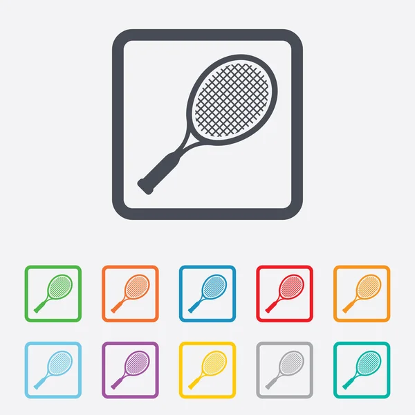 Raquette de tennis signe icône. Symbole sportif . — Image vectorielle