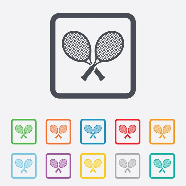 Tenis raketleri işareti simgesi. Spor sembolü. — Stok Vektör