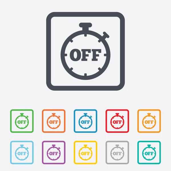 Timer off sign icon. Stopwatch symbol. — Stock Vector