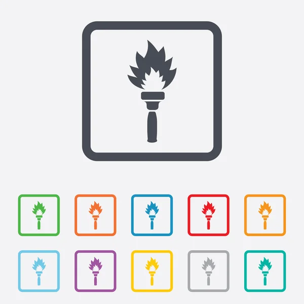 Torch flame sign icon. Fire symbol. — Stock Vector