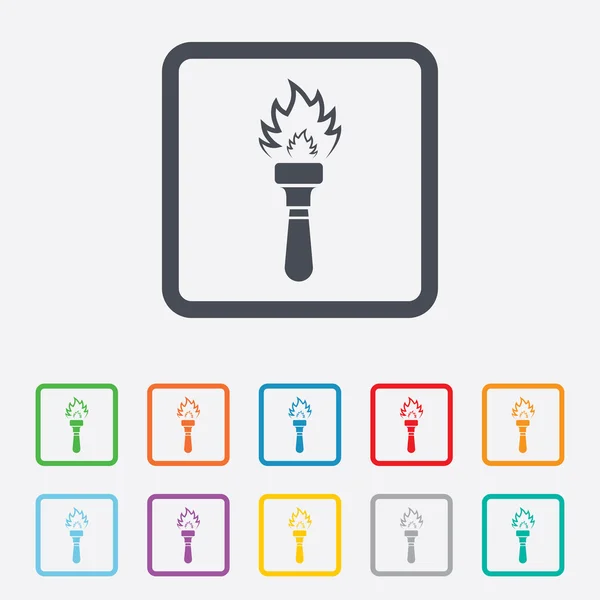 Torch flame sign icon. Fire symbol. — Stock Vector