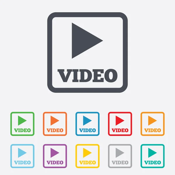 Speel video teken pictogram. speler navigatie symbool. — Stockvector