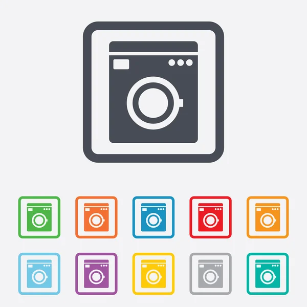 Wasmachine pictogram. huistoestellen symbool. — Stockvector