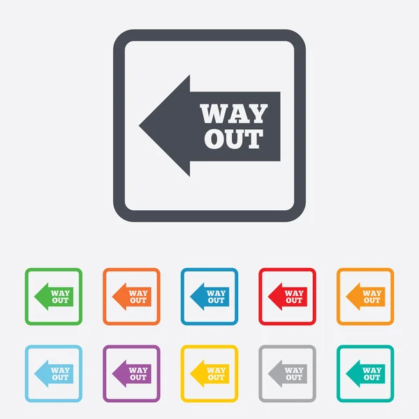 Way out left sign icon. Arrow symbol. — Stock Vector