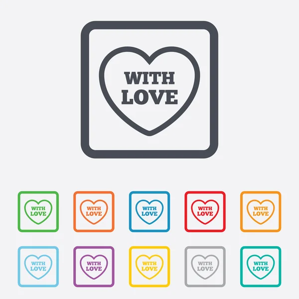 Hart teken pictogram. met liefde symbool. — Stockvector