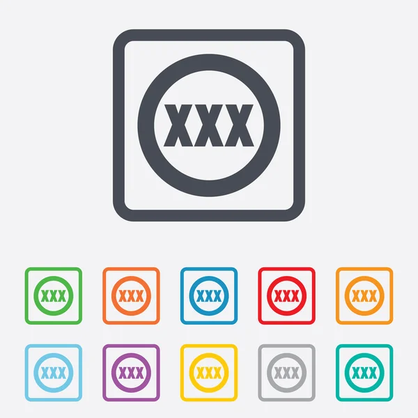 XXX icono de signo. Símbolo de contenido solo adultos . — Vector de stock