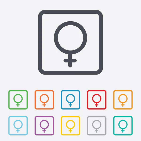 Female sign icon. Woman sex button. — Stock Vector