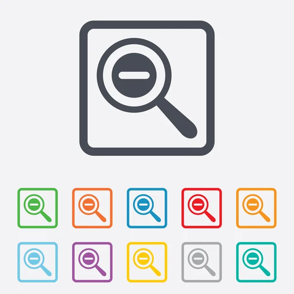 Magnifier glass sign icon. Zoom tool. Navigation — Stock Vector