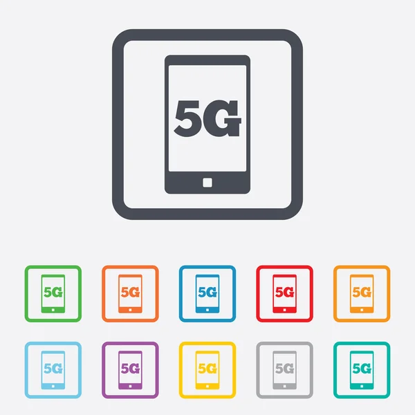 Segno 5G. Tecnologia delle telecomunicazioni mobili . — Vettoriale Stock
