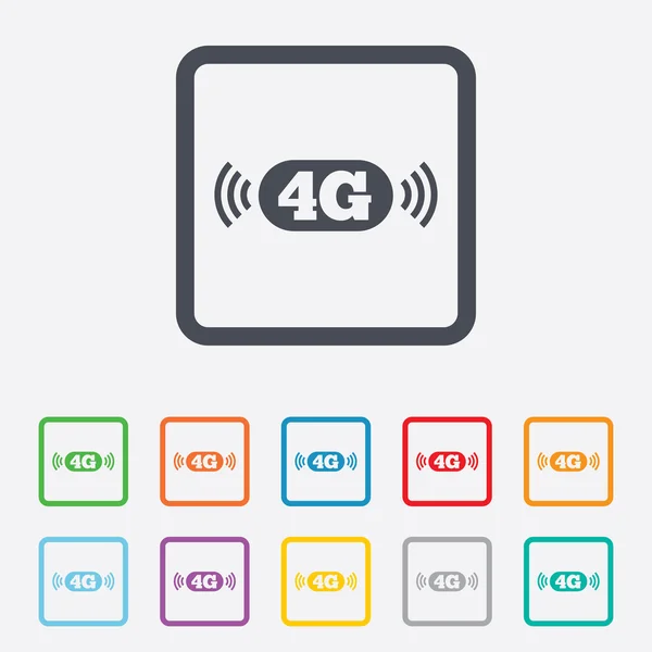 Tanda 4G. Teknologi telekomunikasi bergerak . - Stok Vektor