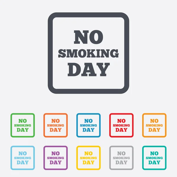 Geen rookvrije dag teken pictogram. stoppen met roken day. — Stockvector