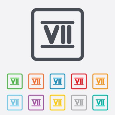 Romen rakamı yedi simgesi. Roma yedi numara işareti.