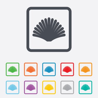 Deniz kabuğu işareti simgesi. Kabuklu sembolü. seyahat etmek simge.