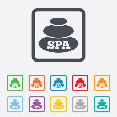 Spa işareti simgesi. Spa taşlar sembolü.