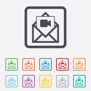 video posta simgesi. video kamera simgesi. İleti.