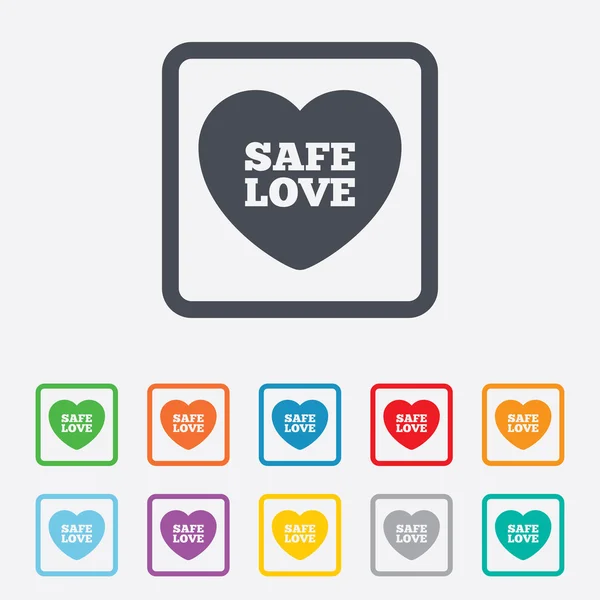 Safe love sign icon. Safe sex symbol. — Stock Vector