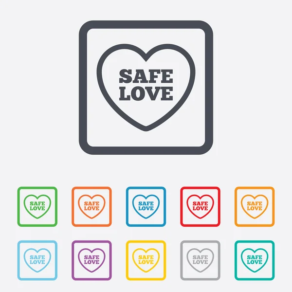 Safe love sign icon. Safe sex symbol. — Stock Vector