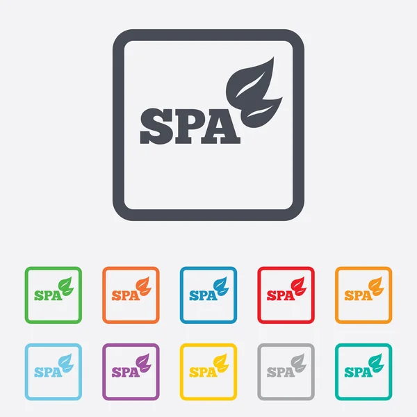 Icône signe Spa. Spa feuilles symbole . — Image vectorielle