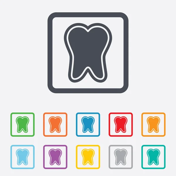 Symbol zum Schutz des Zahnschmelzes. Zahnpflege-Symbol. — Stockvektor