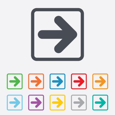 ok işareti simgesi. En yakın düğme. Gezinti simgesi