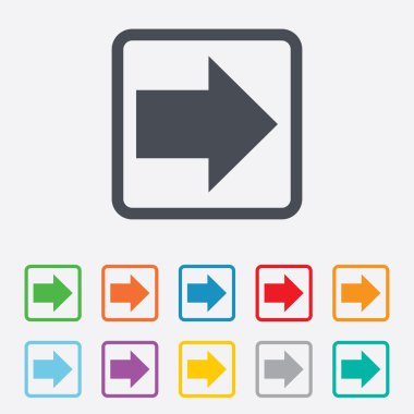 ok işareti simgesi. En yakın düğme. Gezinti simgesi