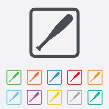 Beyzbol sopası işareti simgesi. Spor sembolü.