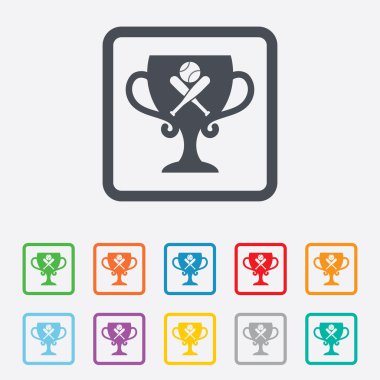 Beyzbol sopaları simgesi imzala. Spor sembolü.