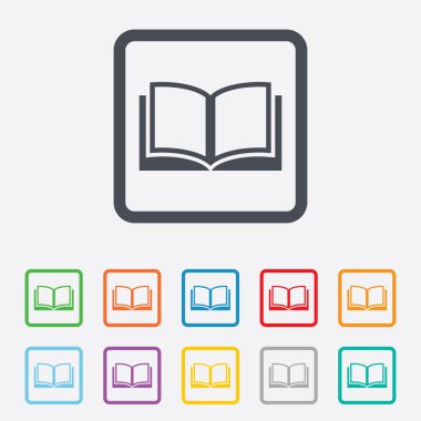 kitap işareti simgesi. Açık kitap simgesi.