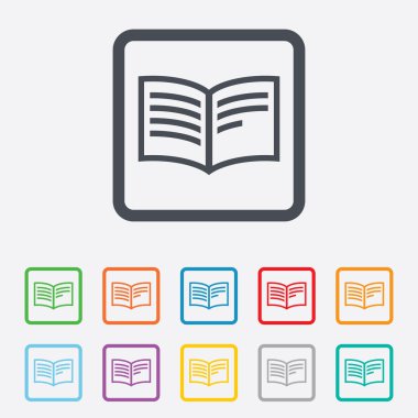 kitap işareti simgesi. Açık kitap simgesi.