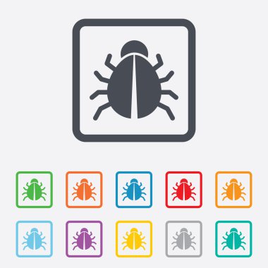 hata işareti simgesi. virüs sembolü. Yazılım hata hata