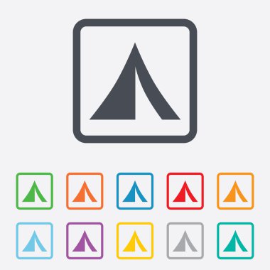 turist çadır işareti simgesi. Kamping sembolü.