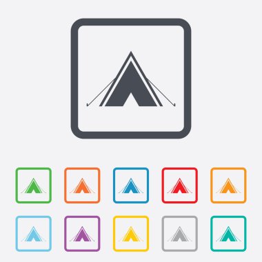 turist çadır işareti simgesi. Kamping sembolü.