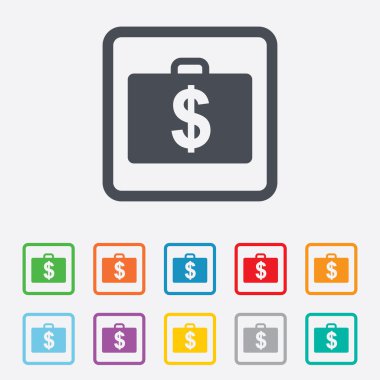 dolar usd işareti ile durum. Evrak Çantası'nı düğmesi.