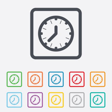 Saat saat işareti simgesi. Makineyle ilgili seyretmek sembolü.