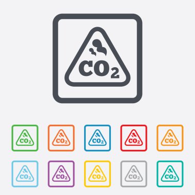 CO2 karbon dioksit formül işareti simgesi. Kimya