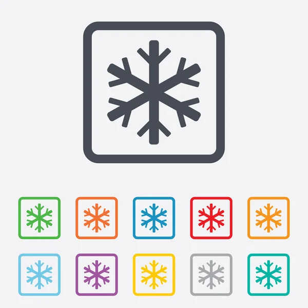 Icono de signo de copo de nieve. Símbolo de aire acondicionado . — Vector de stock