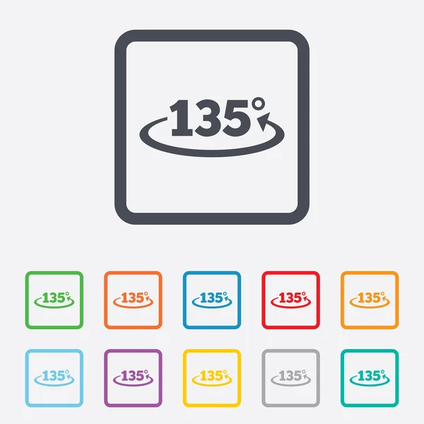 Angolo 135 gradi segno icona. Geometria simbolo matematico — Vettoriale Stock