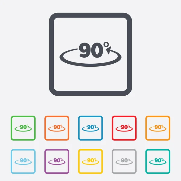Ícone de sinal de ângulo 90 graus. Símbolo matemático da geometria — Vetor de Stock