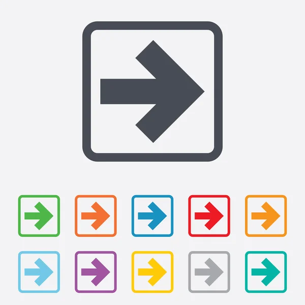 Arrow sign icon. Next button. Navigation symbol — Stock Vector
