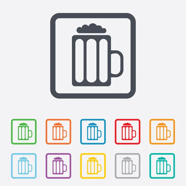 Icono de muestra de vaso de cerveza. Símbolo de bebida alcohólica. — Vector de stock