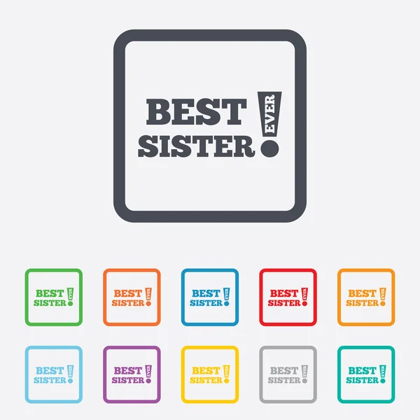 Najlepsza siostra zawsze znak ikona. Nagroda symbol. — Wektor stockowy