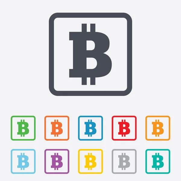 Signo de Bitcoin icono. Criptografía símbolo de moneda — Vector de stock