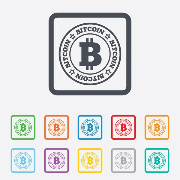 Signo de Bitcoin icono. Criptografía símbolo de moneda — Vector de stock