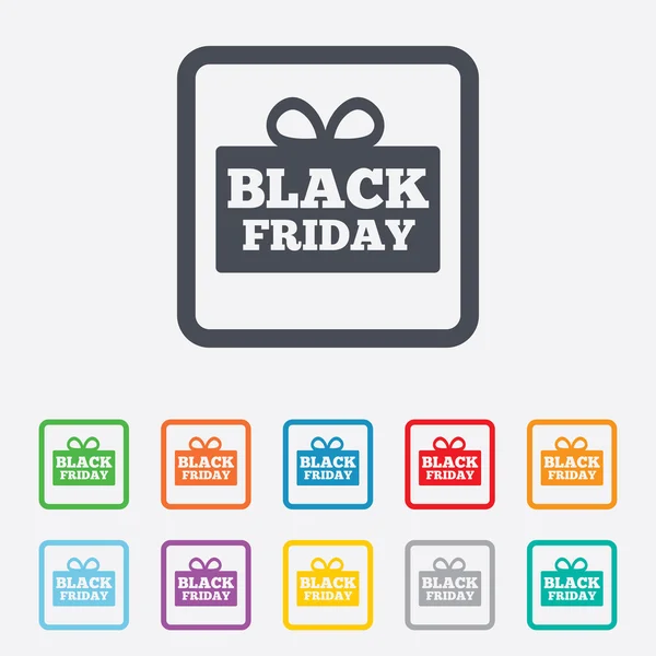 Black Friday Geschenk-Zeichen-Symbol. Verkaufssymbol. — Stockvektor