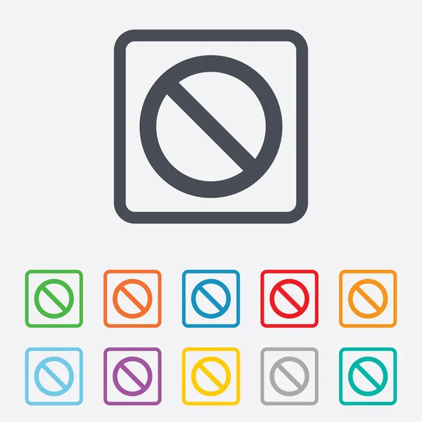 Icona del segno della lista nera. Simbolo non consentito dall'utente . — Vettoriale Stock
