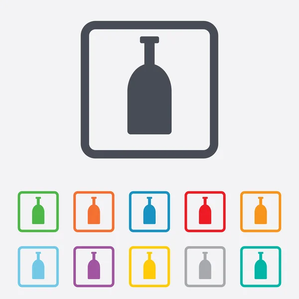 Alcohol sign icon. Drink symbol. Bottle. — Stock Vector
