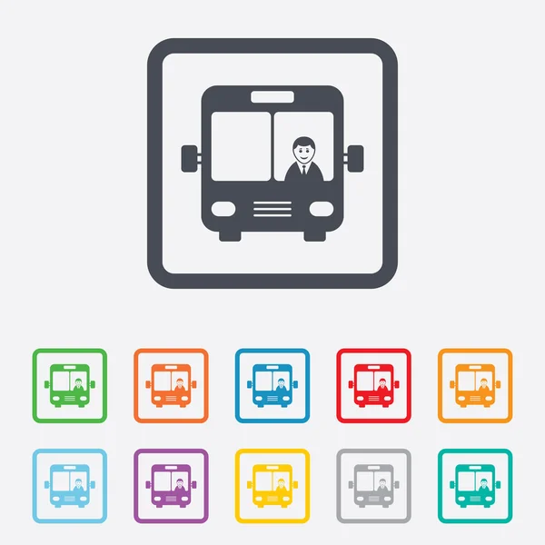 버스 표시 아이콘입니다. 대 중 교통 기호. — 스톡 벡터